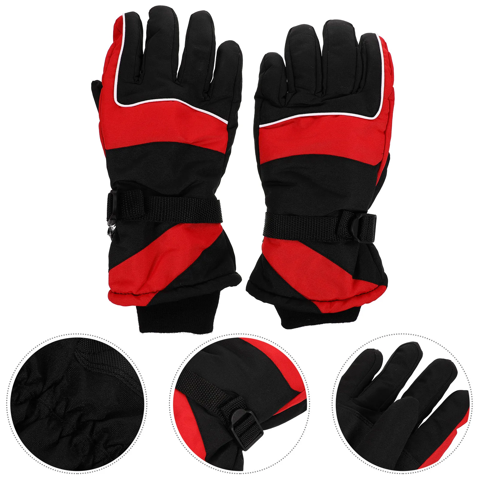

1 пара зимних велосипедных перчаток, ветрозащитные, водонепроницаемые, толстые, теплые, противоскользящие, для катания на лыжах и мотоциклах, с регулируемой фиксацией на запястье
