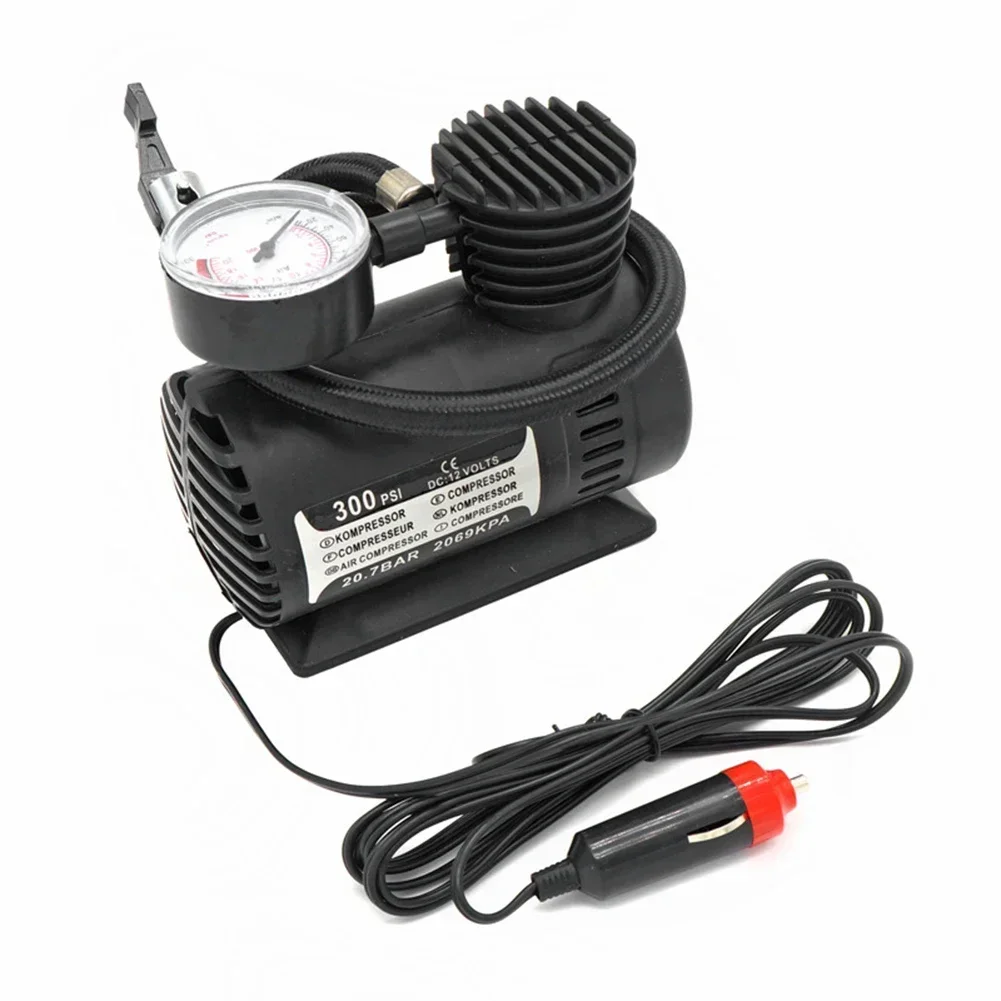 60W Electric Air Pump 12V-24V 300 PSI Car Air Compressor Portable Cigarette  Lighter Inflator For Cars Bicycles Motorcycles Kay