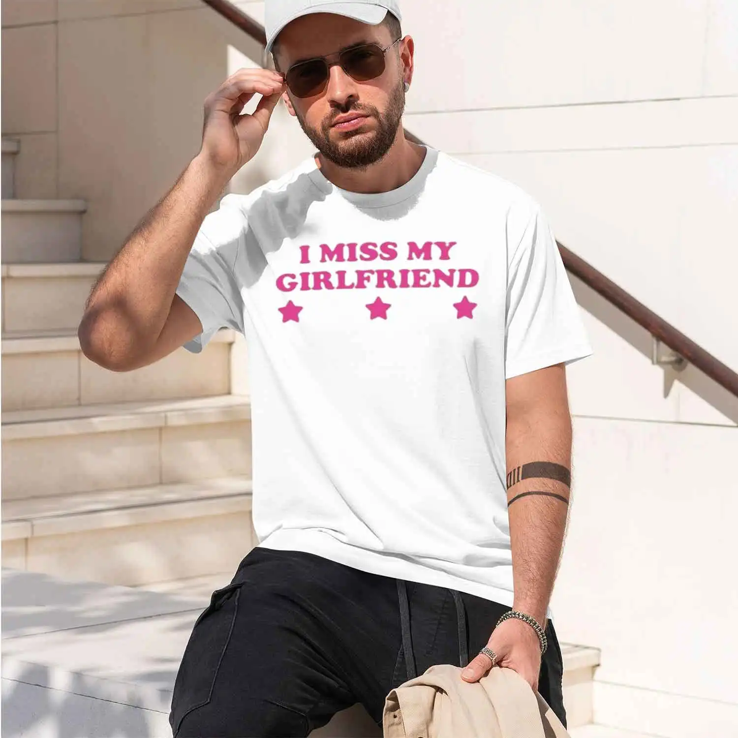 I Miss My friend T-shirts Men Tee Y2K Short Sve Round Ne Printed Tshirt Funny Streetwear Clothing High Quty 2026 New Model Short