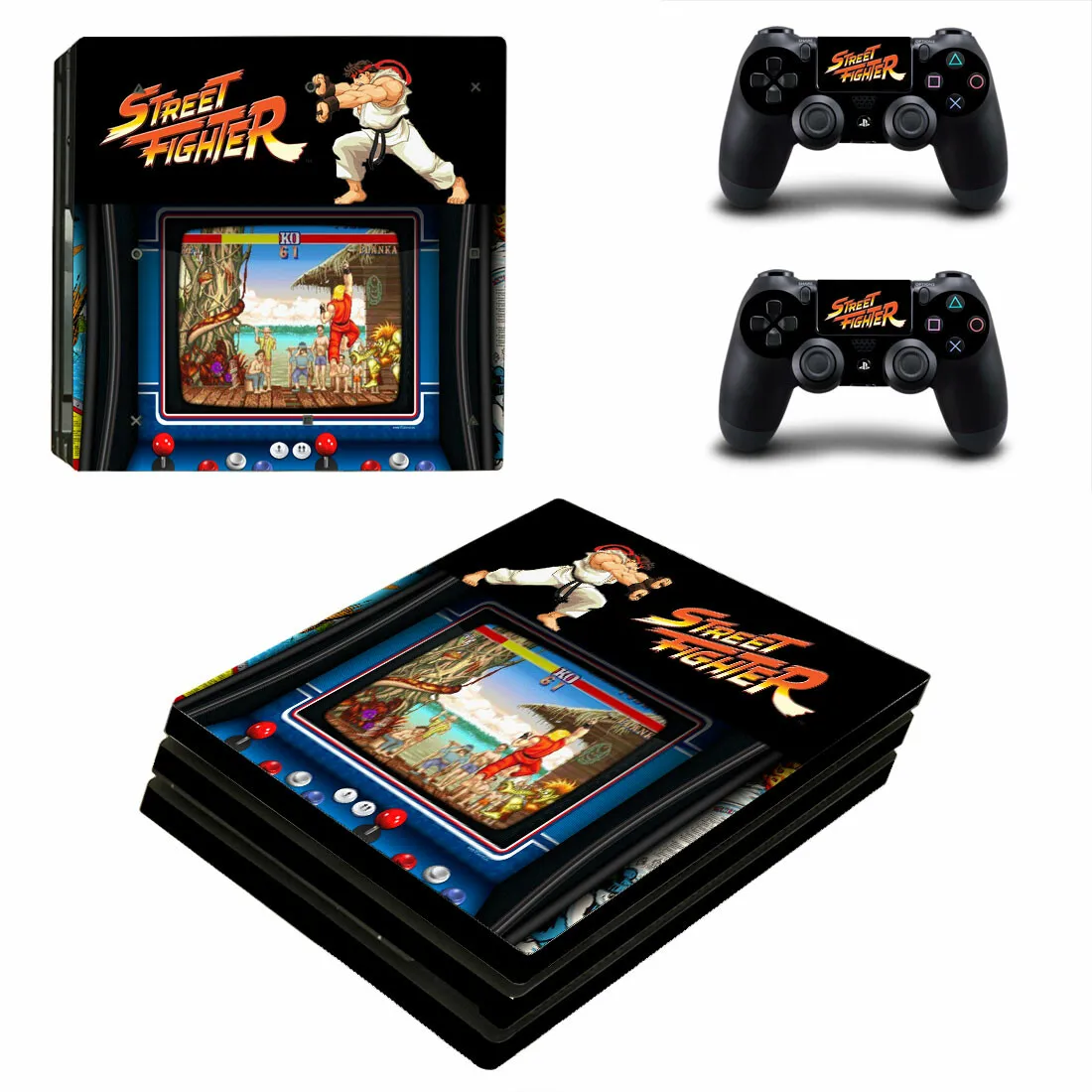 

Street Fighter PS4 Pro Skin Sticker Decal Cover Protector For Console and Controller Skins Vinyl