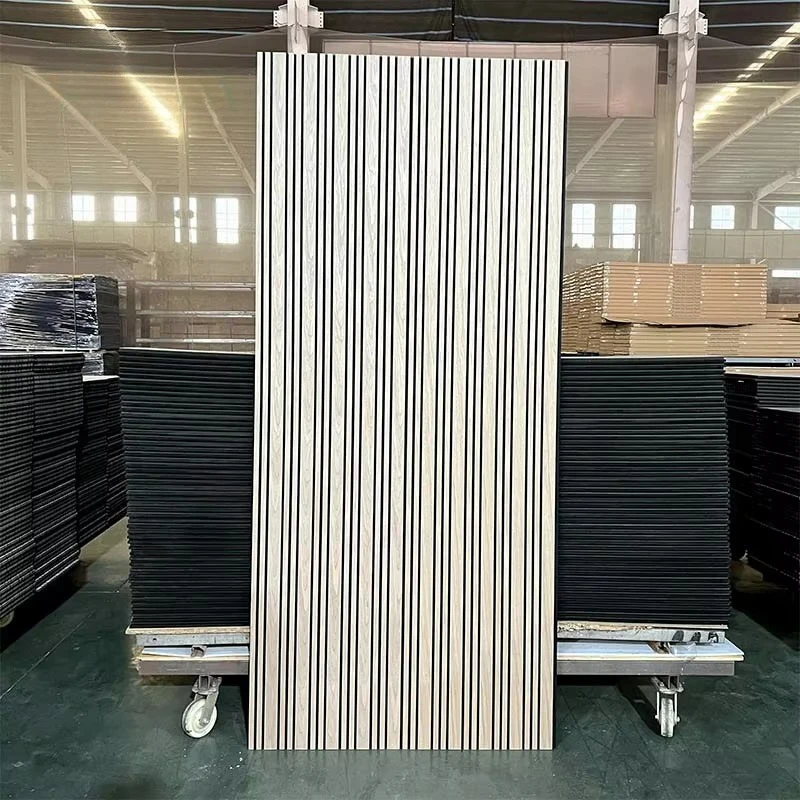 Panel Dinding Akustik Kayu Modern Interior Peredam Suara Dekorasi Panel Dinding Akustik