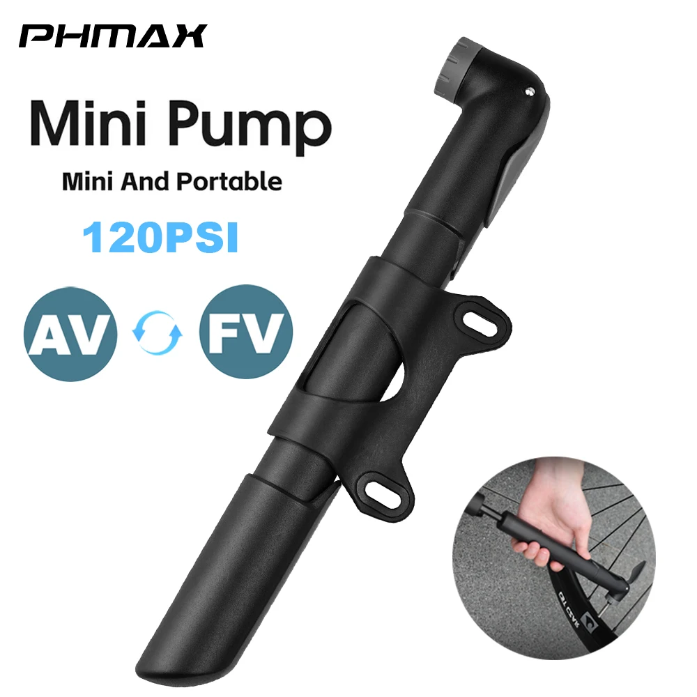 PHMAX Portable Mini Bicycle Pump 120PSI Cycling Manual Air Pump   Tire Inflator Schrader Presta Valve MTB Road Bike Accessories