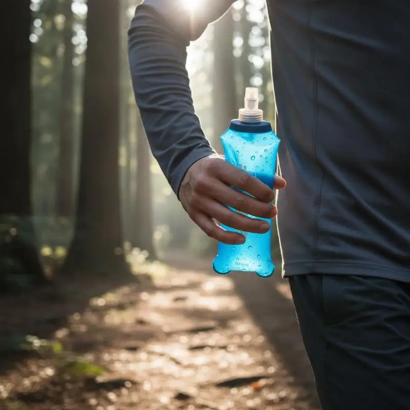Reusable Collapsible Water Bladder Food Grade Leakproof Soft Water Bag for Hiking Cycling Running Camping Trip