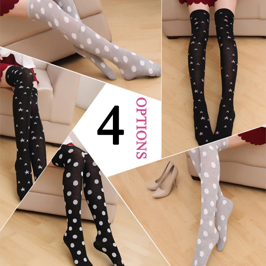 Stockings Women Socks Colorful Stripes Over Knee Cotton Sexy Slim Cosplay Show Ladies Girls Christmas Halloween Gift 1 Pairs New