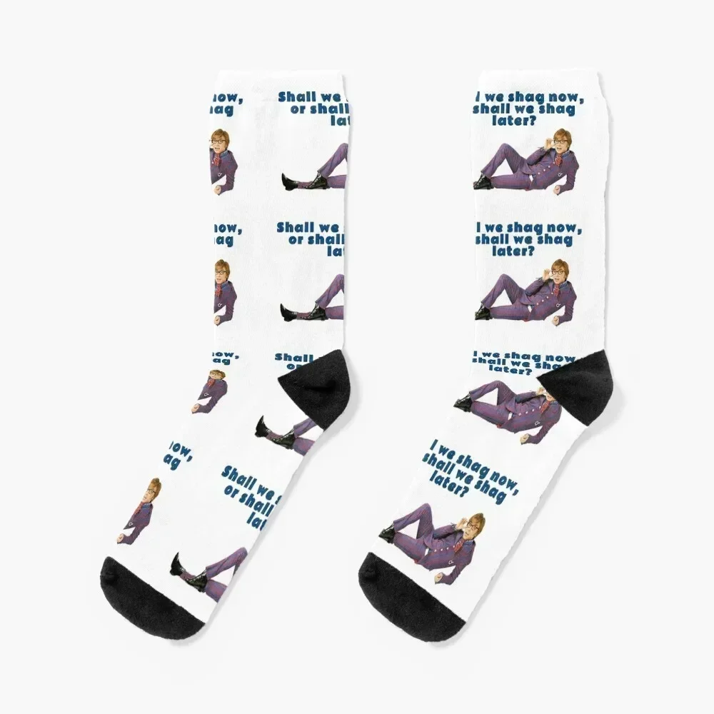 

Austin Powers, Shall we shag now, or shall we shag later Socks custom sports essential Men's Socks Women's