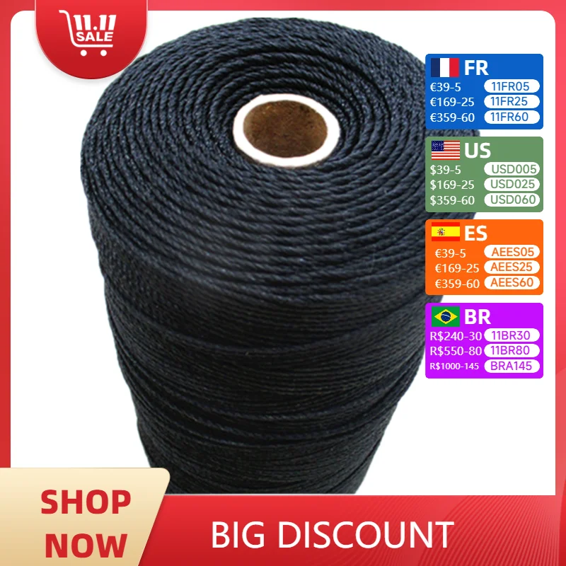 1/2/3 Black Nylon Rope Polyethylene Climbing Gardening Corda Net String Construction Line Binding Corde