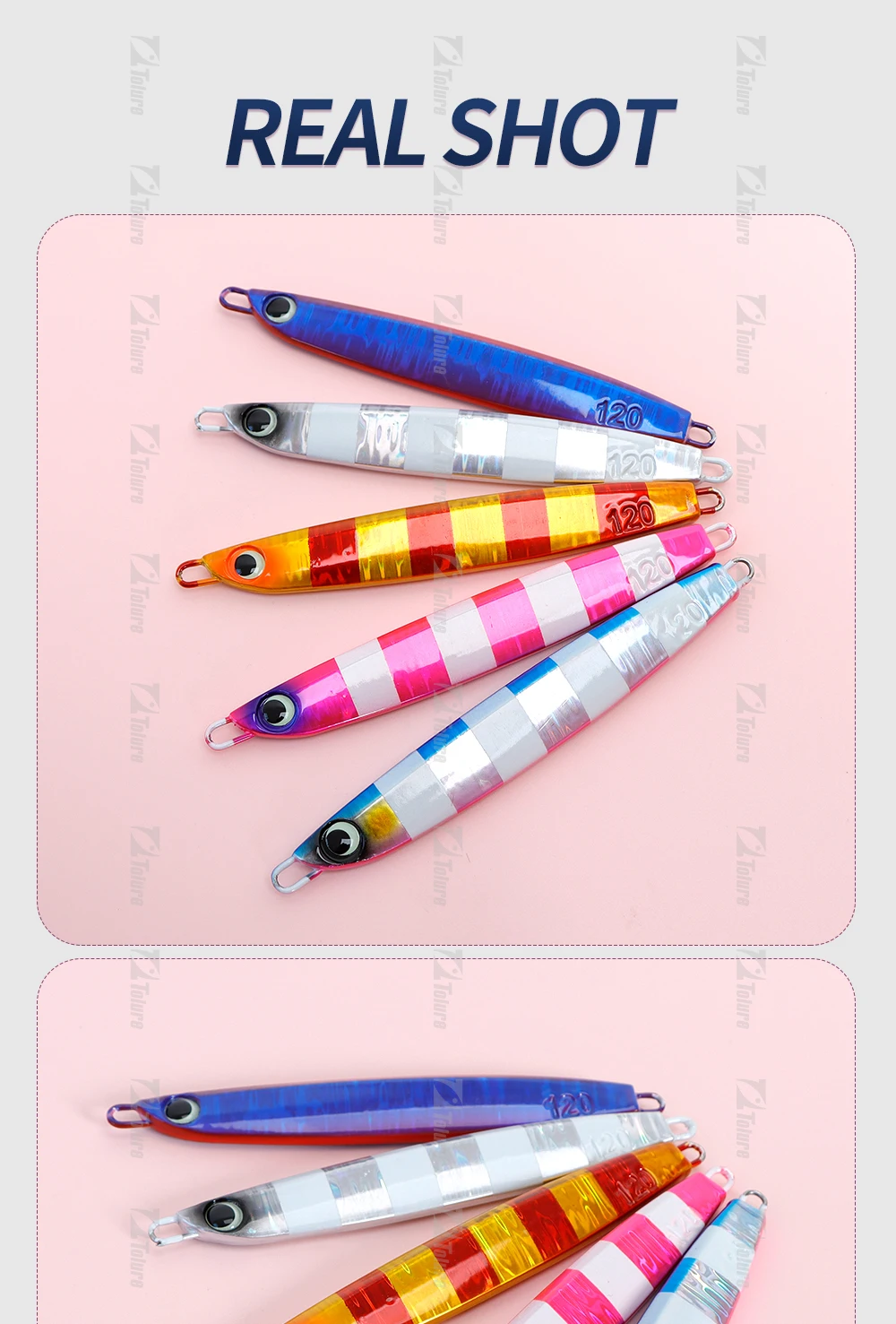 TOLU NEUE langsam sinkende Metall-Jig, 5 Farben, 3D-Augen, 60 g-200 g, langer Wurf, langsam sinkende Herbst-Jigs, Salzwasser-Tiefsee-Angelköder – Detail 9