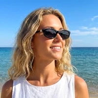 Lunettes de soleil ovales Y2K vintage 2026 pour femmes et hommes, tendance, de marque de luxe, de créateur, protection solaire, mode, pour l'extérieur et la plage 4