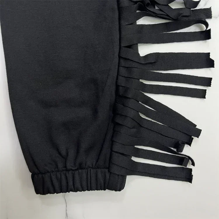 GUWU Elegante Quaste Herbst Zwei Stück Set Langarm Mit Kapuze Hemd + Lange Hosen Solide Sportsuit Passenden Set Casual Frauen trainingsanzug