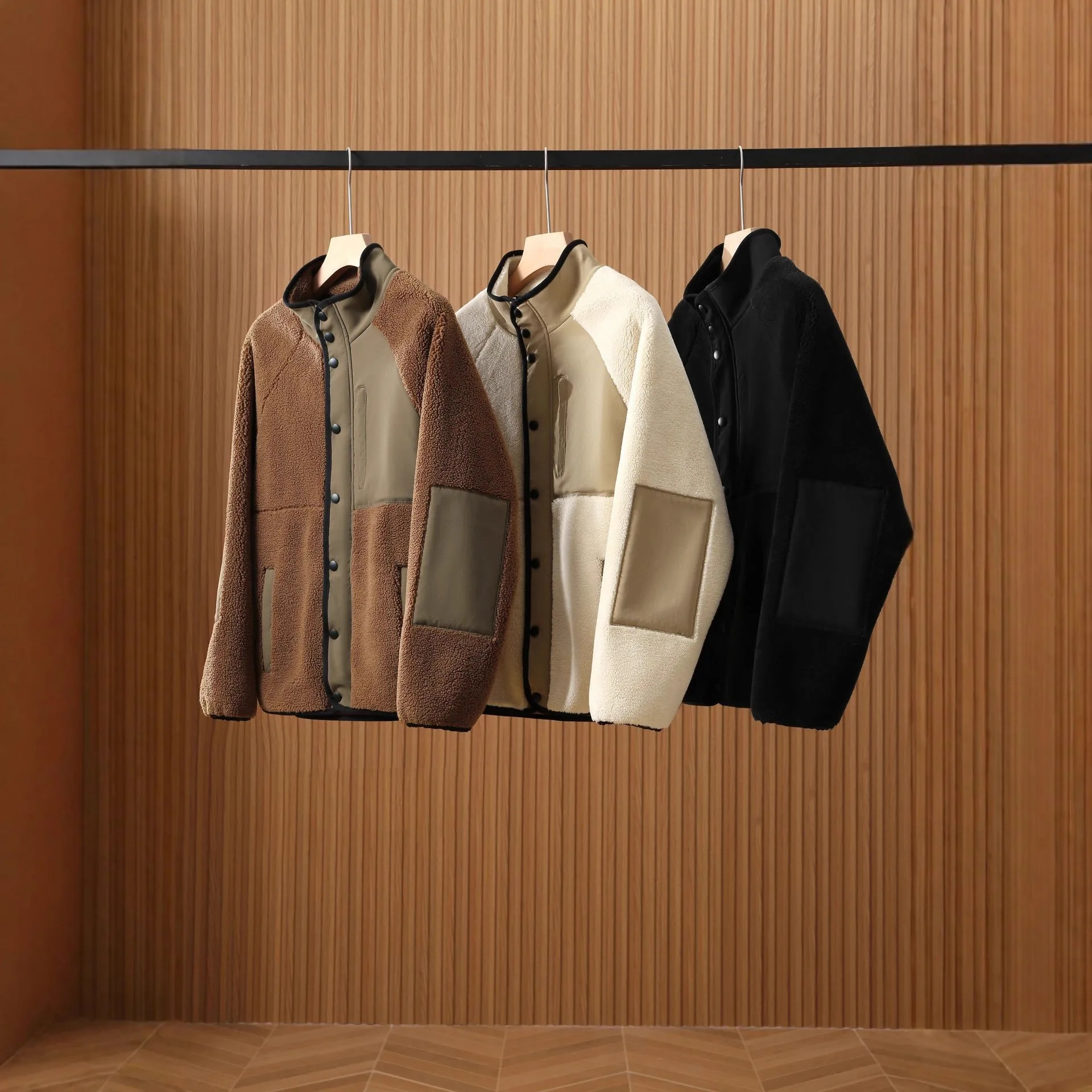 

Luxury Shearling Leather Coat Old Money Style Winter Jacket with Stand Collar Thick Warm Unisex Outerwear