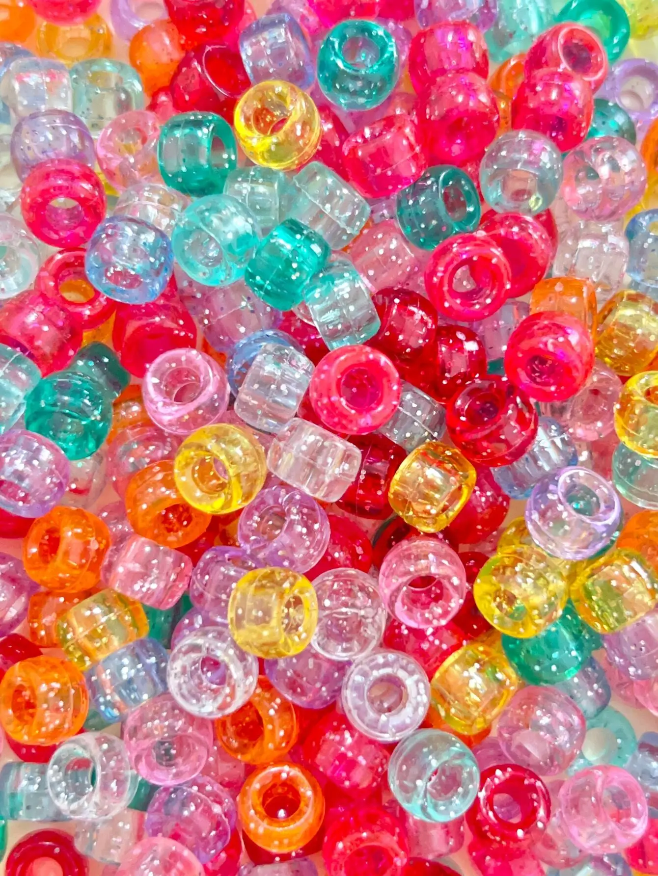 

100pcs Fashionable Onion Pink Transparent Large Hole Braid Beads Set (random Color)