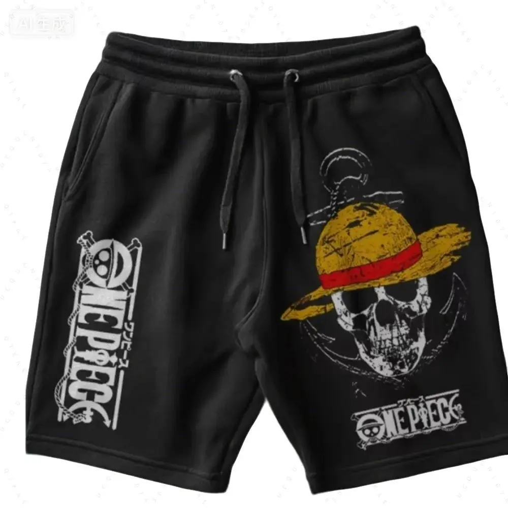 2026 One Piece Printed Shorts Summer Men's Daily Sports Breathable and Comfortable Beach Basketball Shorts view 2