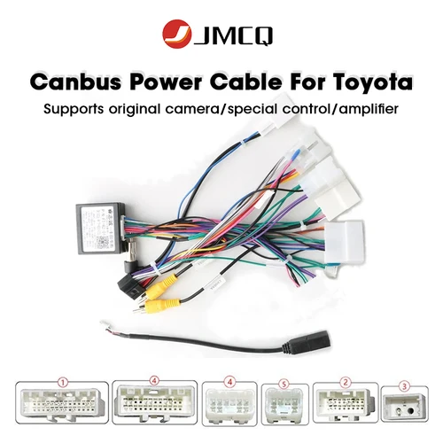 Imagen 2 del producto Para Toyota Corolla/Camry/RAV4 con Canbus para Toyota cableado alto adaptador de Cable de alimentación de arnés de cables Android de 16 pines