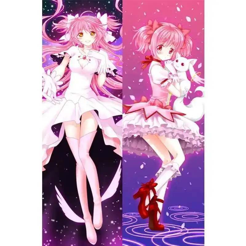 Puella Magi Magica Dakimakura ฝาครอบอะนิเมะ 50*160 ซม.หมอน Otaku Hing Body Cushion Kaname Madoka Akemi Homura ปลอกหมอน