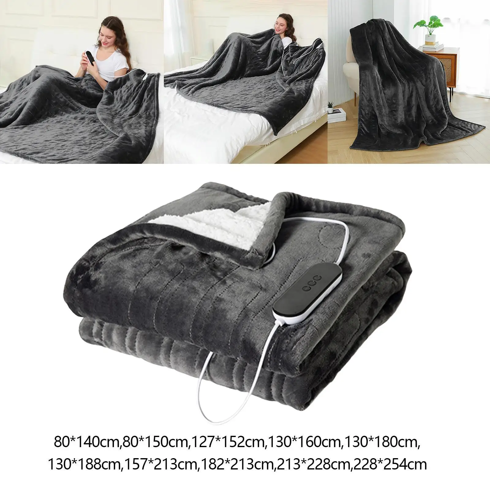 

Electric Blanket with 9 Heated Levels Warming Blanket for Couch Bedroom Home