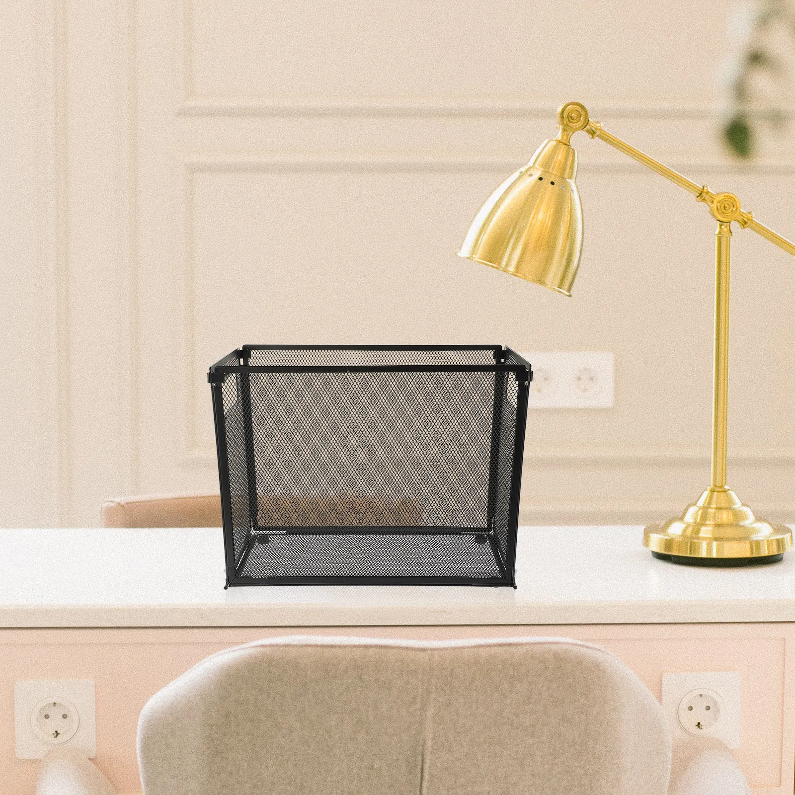 

File Organizer for Desk Metal Mesh Document Holder Storage Rack for Office Study Bedroom Book Paper Organizer Tidy Desktop