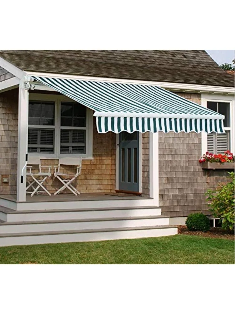 

W_8'x7' тент для патио, выдвижной, полностью собранный, ручной коммерческий класс — качество, 100% 280 г полиэстер