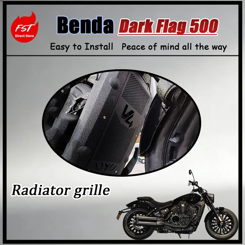 FOR Benda DARK FLAG 500 Water Tank Guard Cover Wear-Resistant Radiator Protector Net with Mounting Hardware for Vehicle