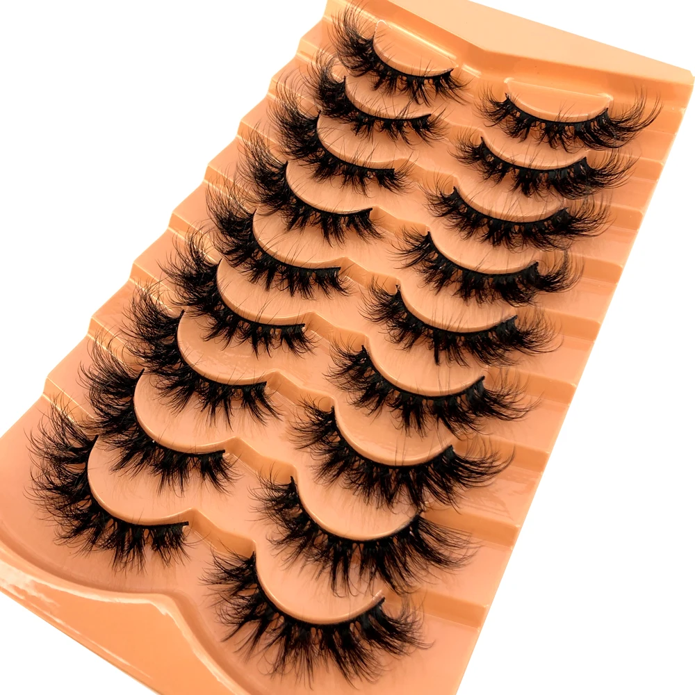 7/8/9/10Pairs Eyelashes Makeup Soft Fluffy 3D Mink False Eyelashes Thick HandMade Volume Mink Lashes Faux Cils Natural Fake Lash