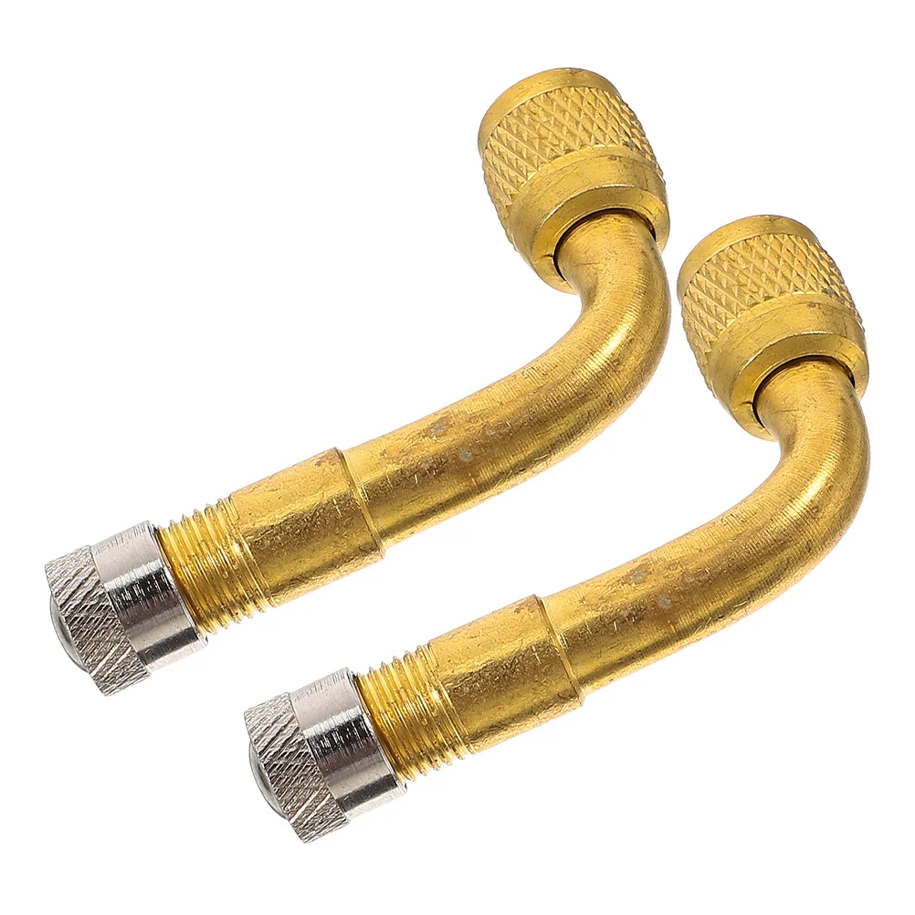 

2Pcs 90 Degree Brass Valve Stem Extension Heavy-Duty Tire Valve Adapter for Cars Motorcycles Bicycles Trailers Stroller