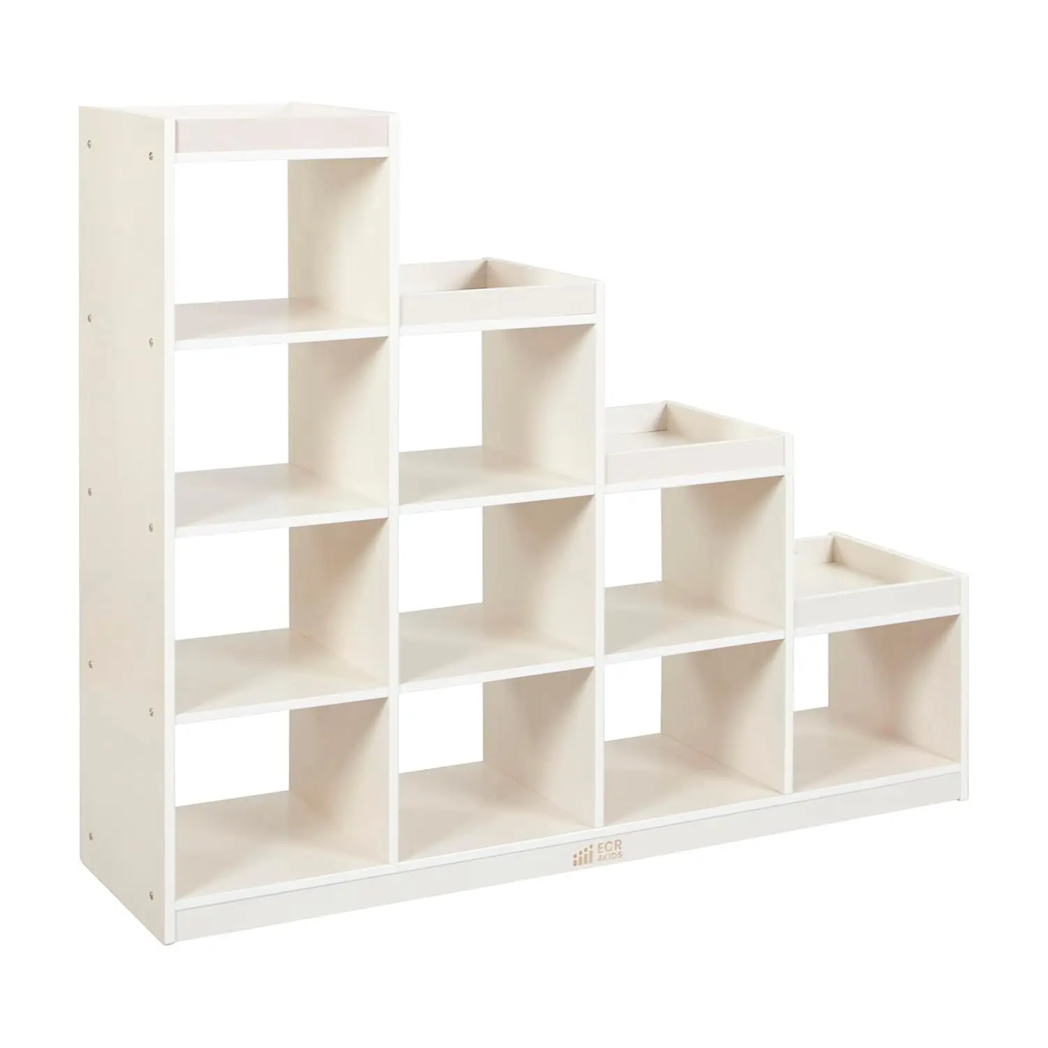 

4-3-2-1 Double-Sided Cube Storage Organizer, Classroom Furniture, White Wash, Customized