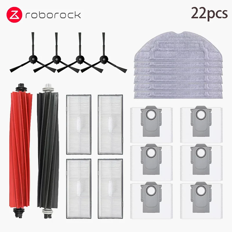Roborock S8/S8+/S8 Pro Ultra Roboterstaubsauger Zubehör Hauptbürste Seitenbürste Wischtuch HEPA-Filter Staubbeutel Ersatzteile