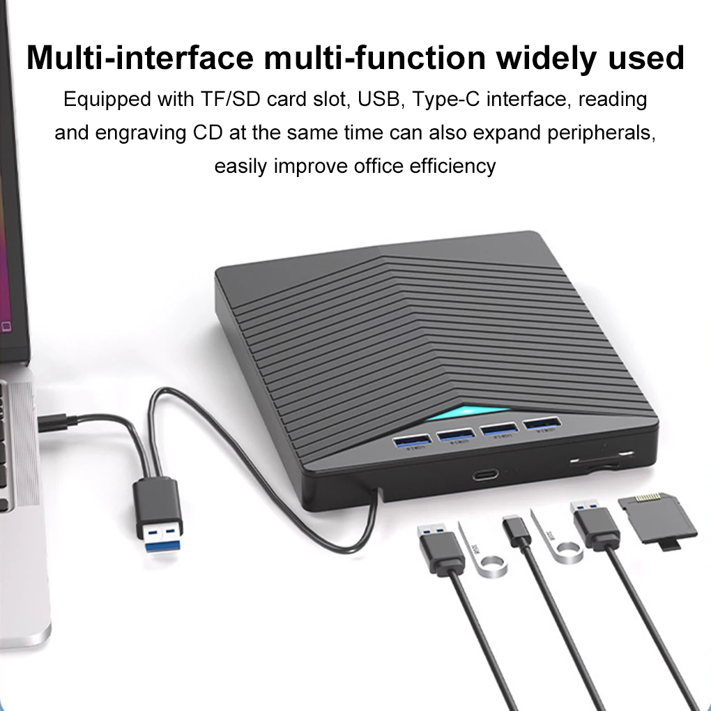 High-speed Read DVD External Burner Multifunctional External Optical Drive for Laptops To Read DVD/CD And Other Formats Disc