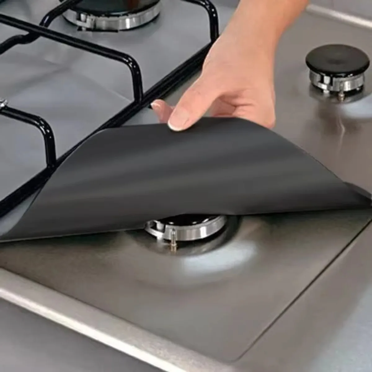 4/6Pcs Kitchen Stove Cover Non-Stick Lined Gas Protector Heat Resistant Cuttable Easy Clean Oven Lid Mat for Stovetop Shield