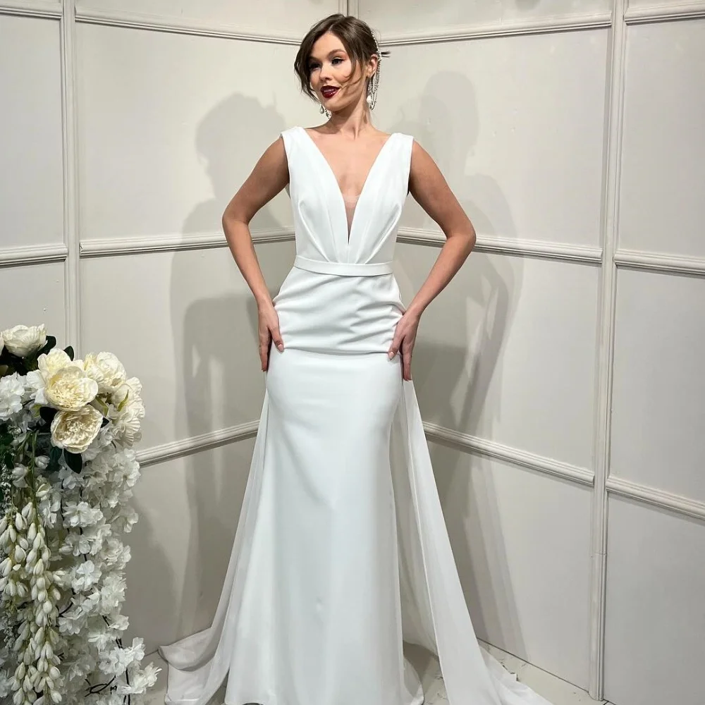 

Customized Chinese Style High Quality Jersey Ruched Pleat Straight V-neck Long Dresses Bespoke Occasion Dresses Sizes Available