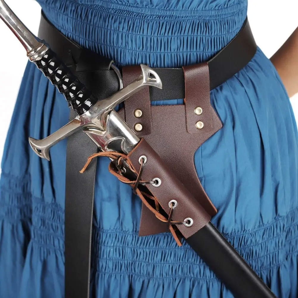 Durable PU Leather Medieval Sword Holder Vintage Retro Knight Sheath Scabbard Cosplay Sword Holder Belts For Adult Men