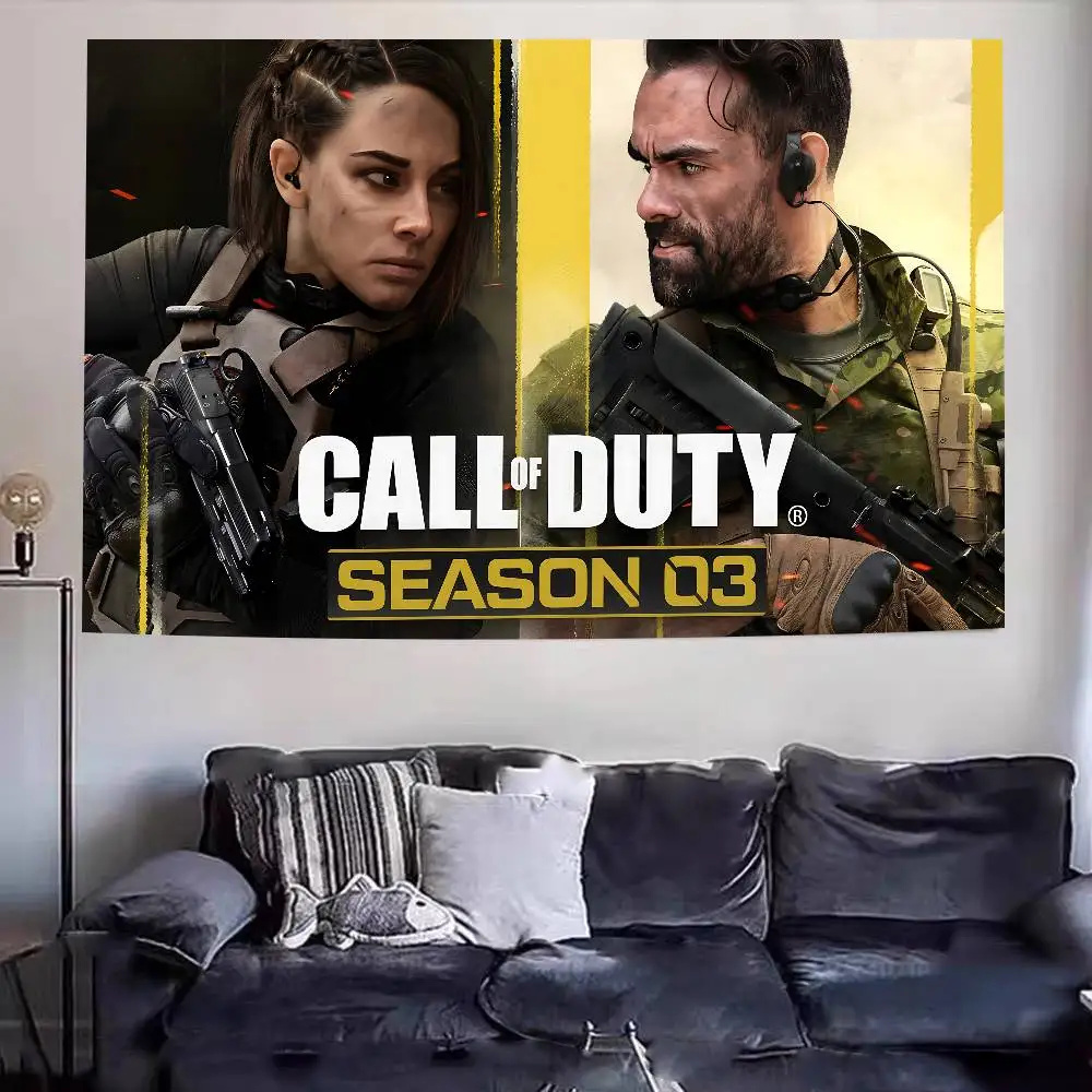 لعبة C-Call-Of-Duty قماش خلفية قابل لإعادة الاستخدام مطبوع عليه حيوانات لتزيين حفلات أعياد الميلاد للأطفال