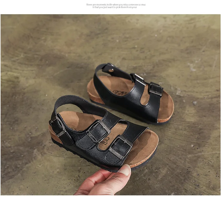 Children Cork Sandals Boys Girls Shoes Simple Generous Kids Sandals Wear and Off Easy Baby Footwear Students Casual Footwear