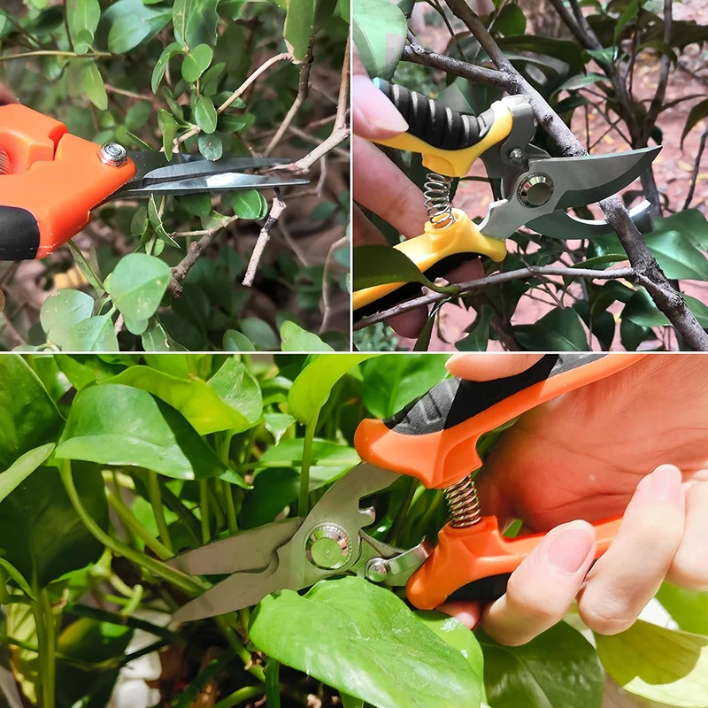 2 3PCS Pruning Shears Garden Shears Set Stainless Steel Pruning Shears For Clippers Gardening Tools Scissors with Soft Grip Hand
