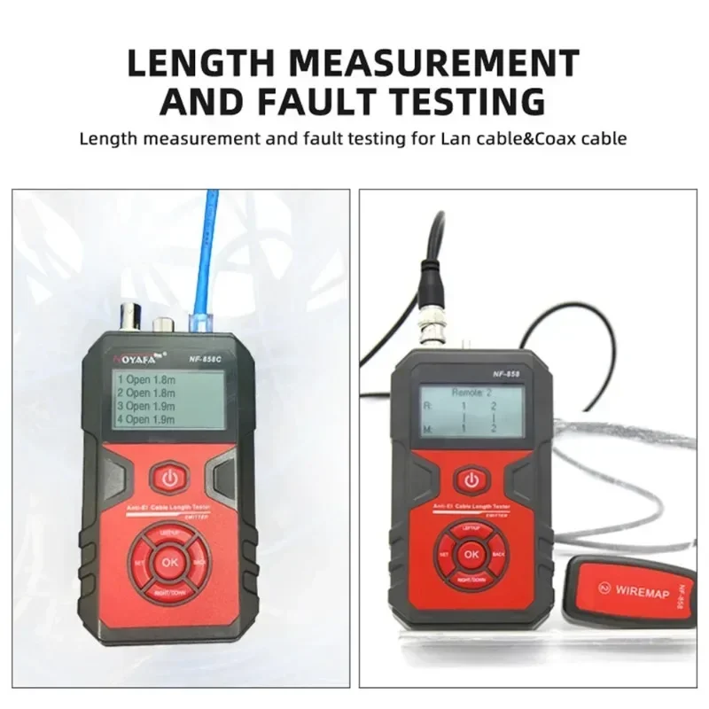 [100% NEW] NF-858C Wire Tracker Network Cable Tester Finder BNC Measure Cable Length POE Voltage Testing Trace Cable Line Locato