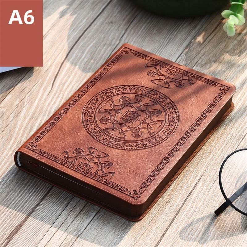Vintage Notebook Leather Journal Notepad Personal Diary Thicken Sketchbook Lined Papers for Students Teachers Journaling