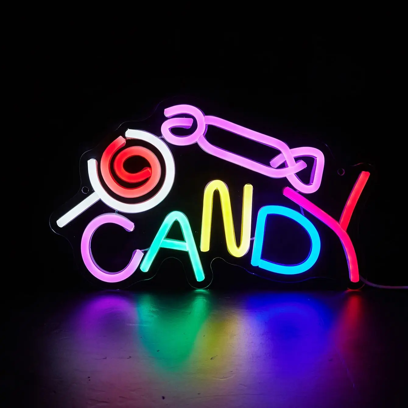 تشي شراء LED النيون الحلوى USB بالطاقة النيون علامات مصباح ديكور علامات هدية عيد ميلاد جدار الفن لغرفة النوم بار متجر #3