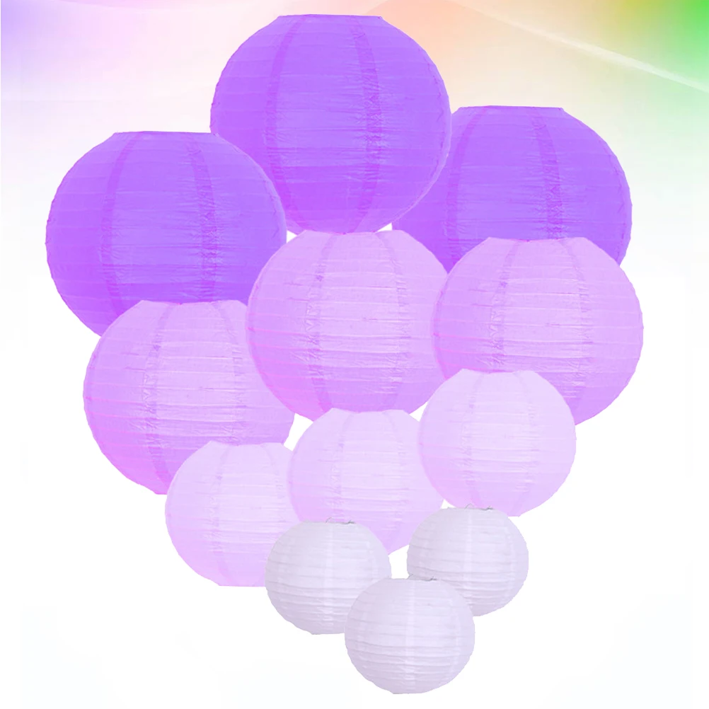 

12 Pcs Round Paper Lantern Decoration Foldable Lanterns for Decorative Hanging