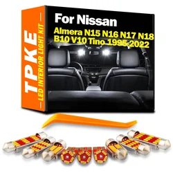 TPKE Indoor LED Bulbs Interior Reading Light Kit For Nissan Almera N15 N16 N17 N18 B10 V10 Tino 1995-2020 2021 2022 Signal Lamp