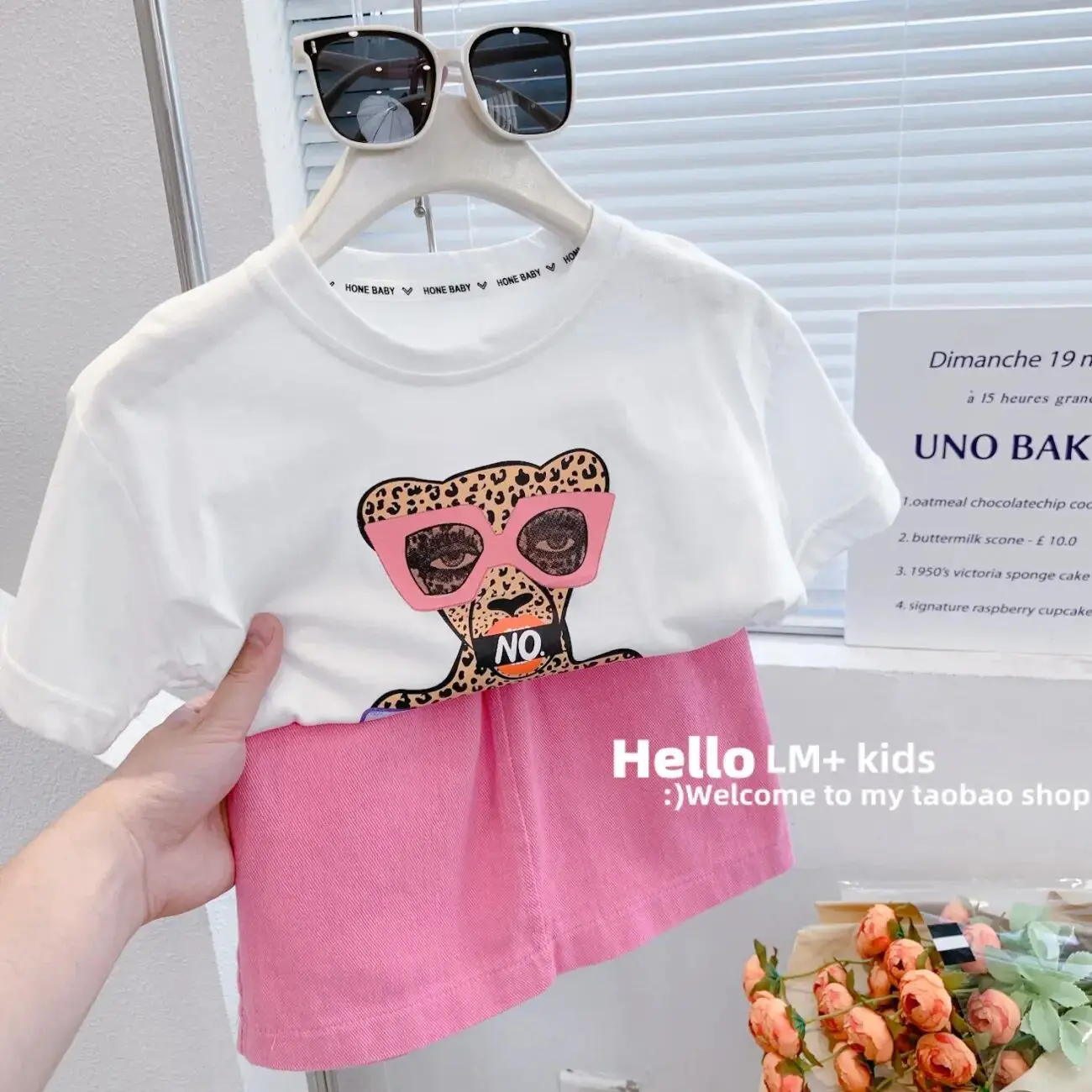 Summer Girls Baby Clothes Set New Girls Round Neck Cartoon Short Sleeve T-shirt skirt 2PCS Casual Children\'s Short Skirt Set