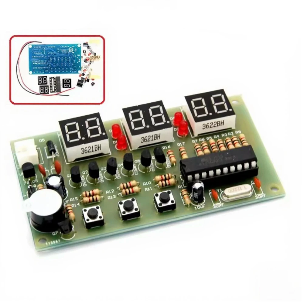 C51-Based Digital Clock Kit Designed for 12V Operation with For Alarm Timer Stopwatch and Counter for Technical Projects