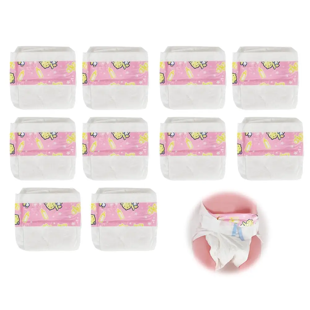 10pcs Diapers Baby Dolls Play House Diapers For 14-18 Inch Bebe Doll Accessories Toy Child Toy Gift  Baby Dolls Decorate