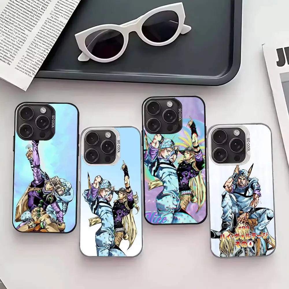 

J-Johnny Joestar J-Jojo Phone Case For iPhone 17,16,15,14,13,12,11 Plus,Pro Max,XS,Colored silver phone case