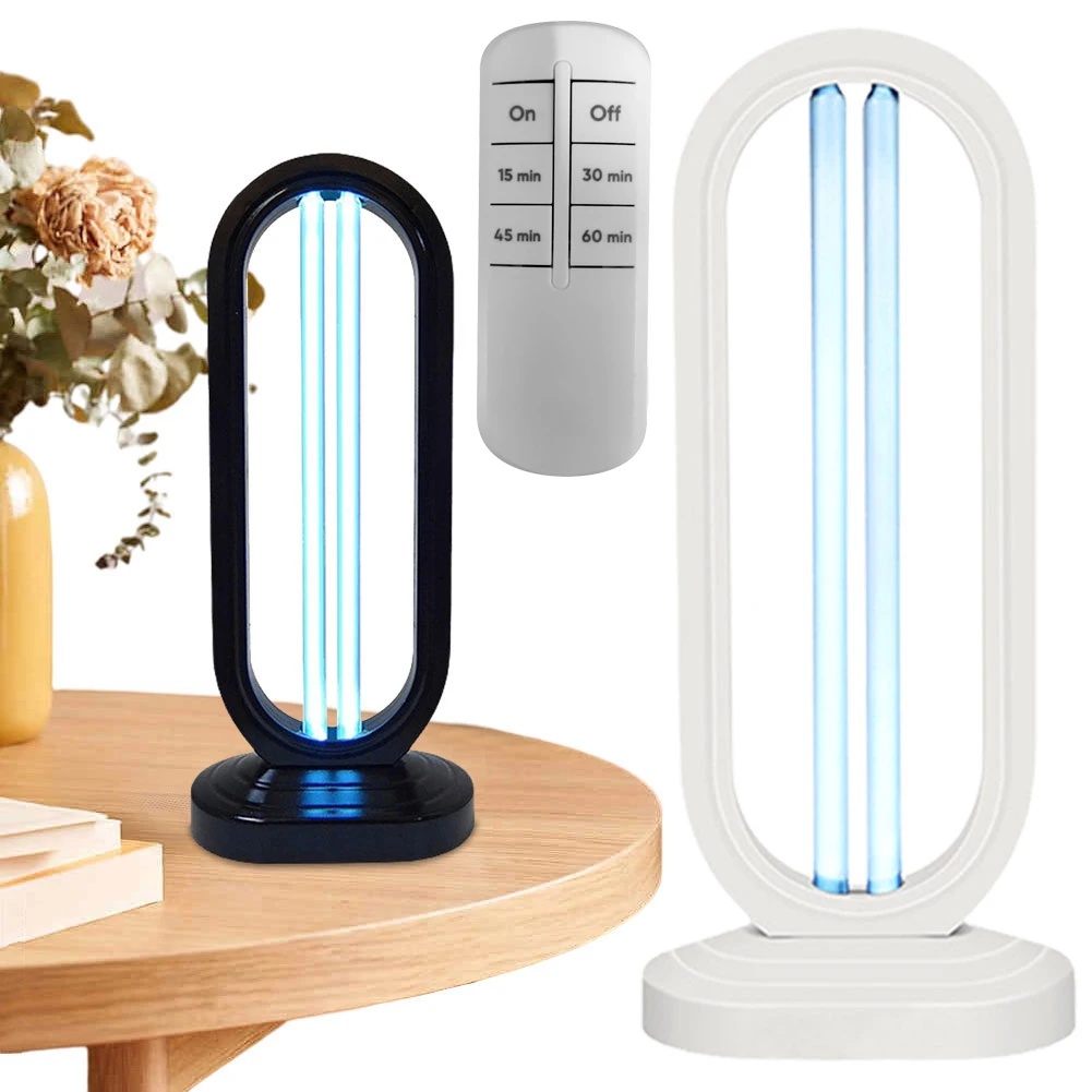 مصباح UVC مع توقيت 3 سرعات وجهاز تحكم عن بعد معقم ضوء UVC جهاز تطهير منزلي للمنزل والمطبخ وغرفة الأطفال والمكتب