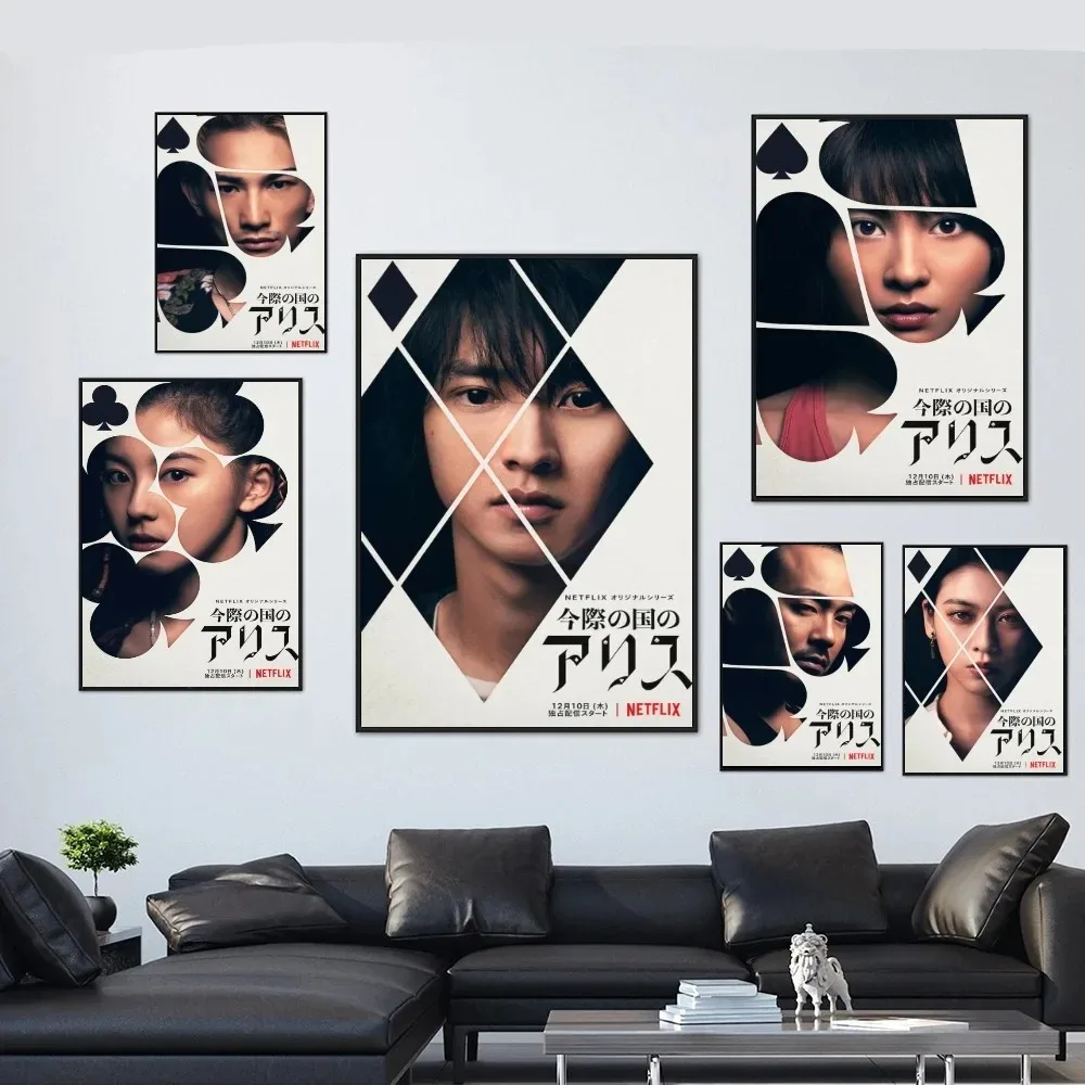 أليس في بوردرلاند لوحة قماشية درامية يابانية ، ملصق مطبوع ، غرفة نوم ، دراسة ، استوديو ، غرفة معيشة ، ديكور فني جداري