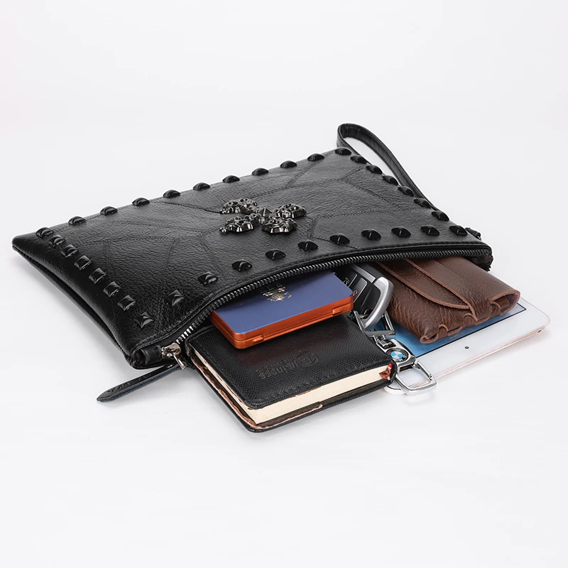 Fashion Soft PU Leather Men Day Clutch High Quality Durable Business Men Clutch Bag Casual Patchwork Design Male Money Handbag