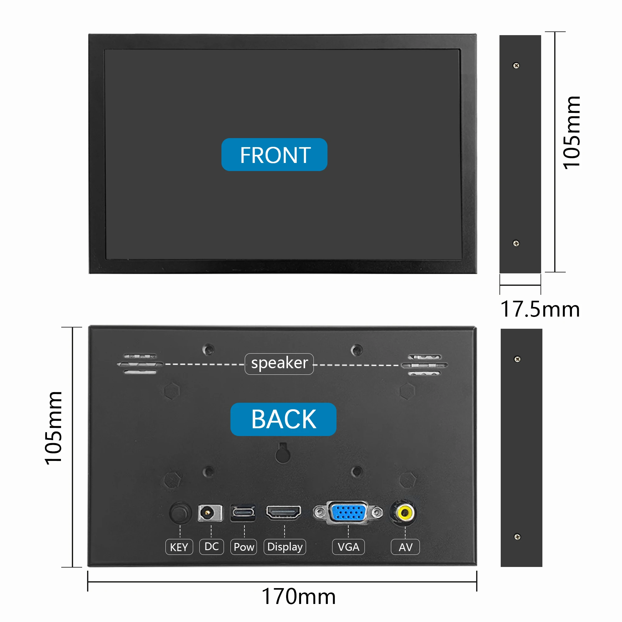 라즈베리 파이 7 인치 비터치 스크린 IPS 1024x600 HD LCD HDMI 디스플레이, RPI 4B 3B + 3B PC 보조 스크린 휴대용 모니터