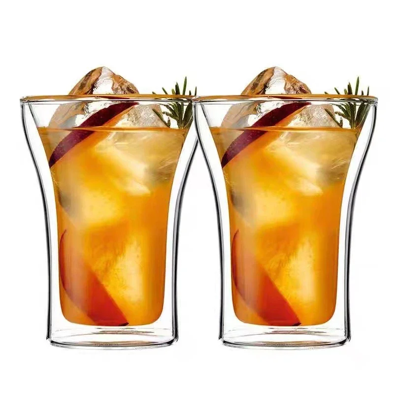 100/200/250ML Simple Double-layer Glass Cup Heat Cold Resistant Anti-scalding Coffee Cup Milk Brandy Wine Mug Cafe Accessories