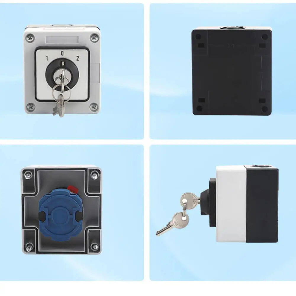 SZW26 20C Industrial Key Switch With Dust Proof Box Security Selector Lock Electrical Control System Asset Protection Gear