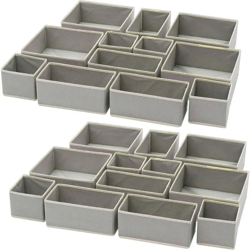 

Set of 24 Foldable Cloth Storage Box Closet Dresser Drawer Organizer Fabric Baskets Bins Containers Divider for Baby Clotheserie