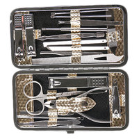 19pcs Nail Tool Kit Durable Stainless Steel Long Handle Manicure Set Grooming Tools Portable Nail Clippers Trimmer